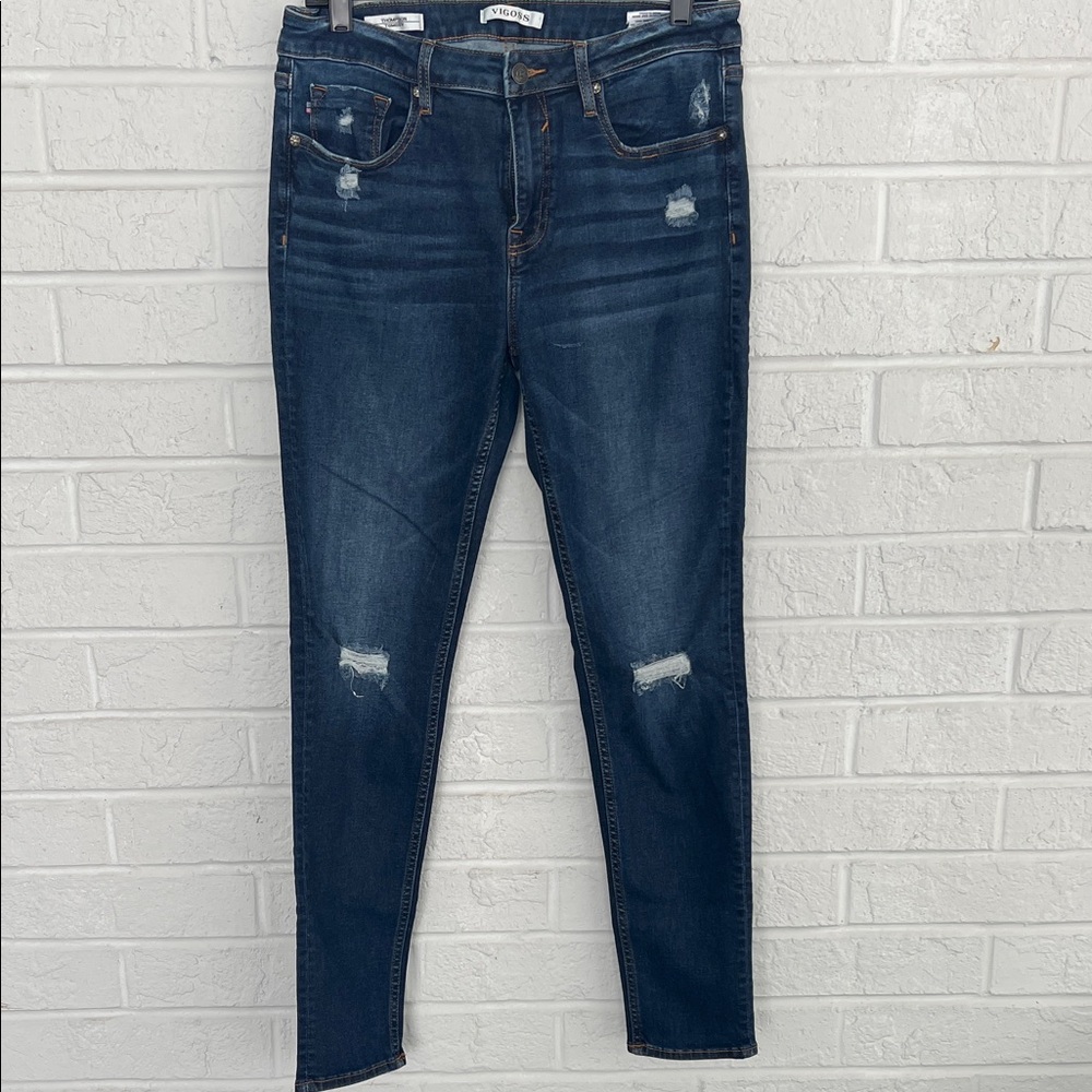 Vigoss Blue Skinny Distressed Jeans Size 29
